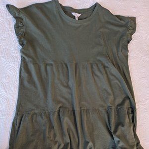 Time and Tru Hunter Green Tier Dress